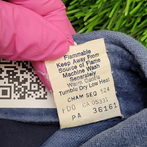 Vintage 80s Woolrich Flannel Button Shirt Womens Large 23x28 Blue Boyfriend - Picture 6 of 13